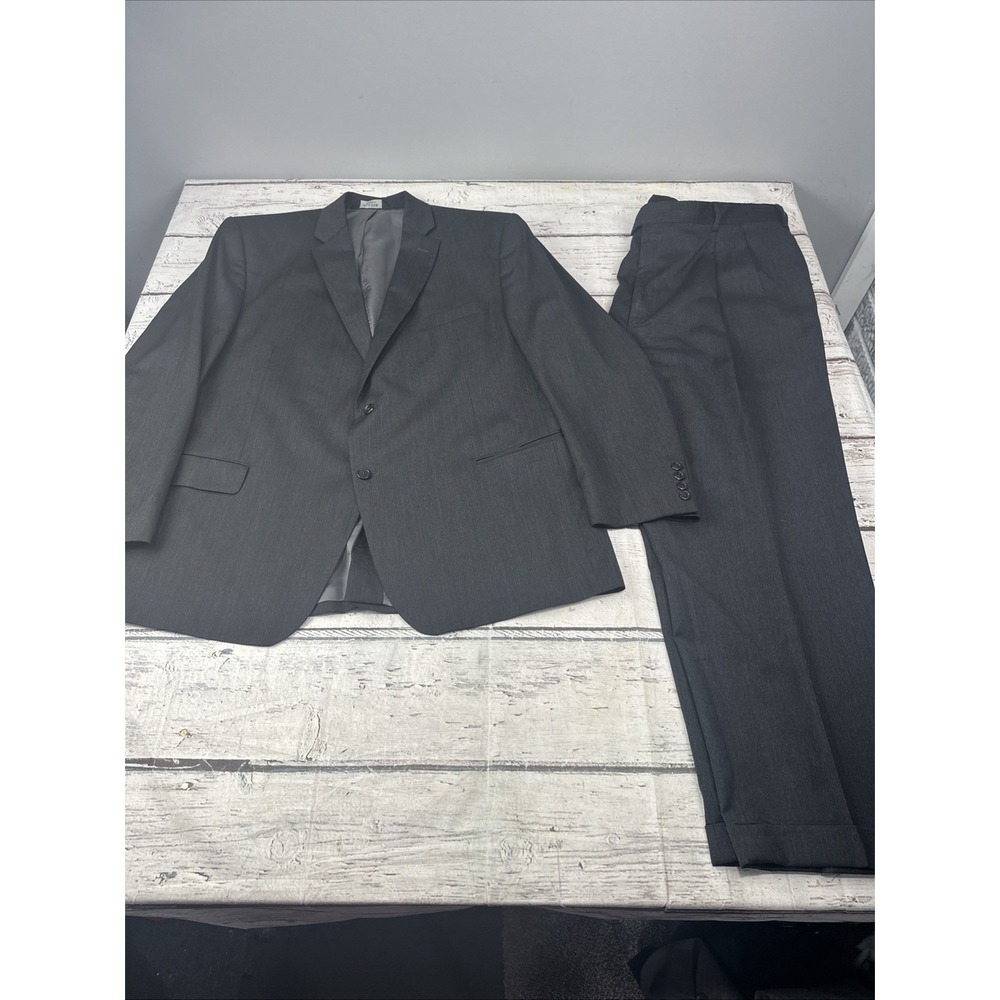 Jos A Bank Signature Collection Dark Gray Wool 2 Piece Suit Set Mens 50R 45X29